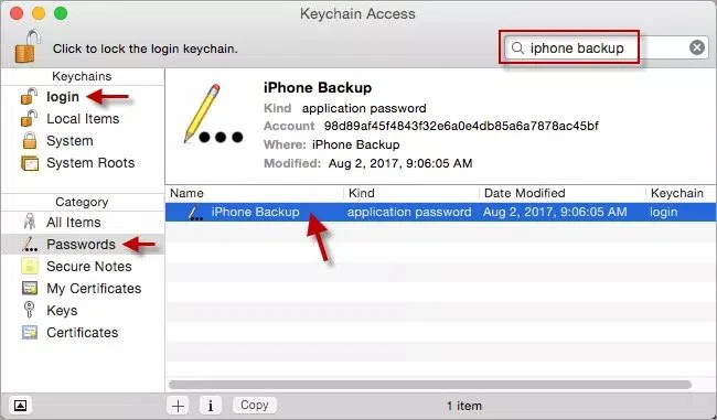 Keychain on Mac