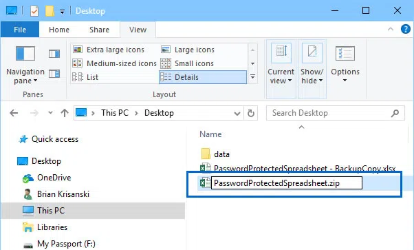 Unlock Excel File using ZIP Software 
