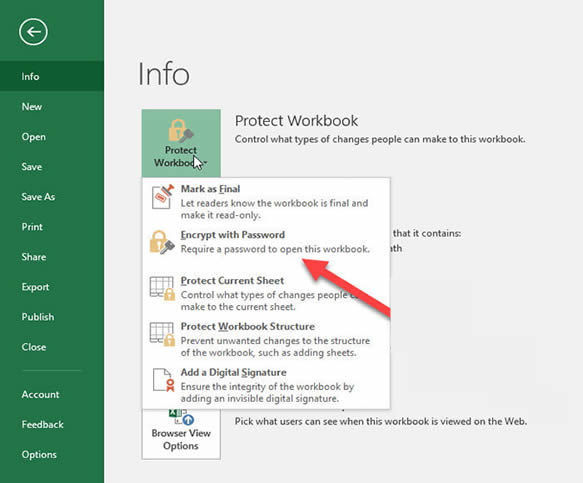 encrypt with password excel remove