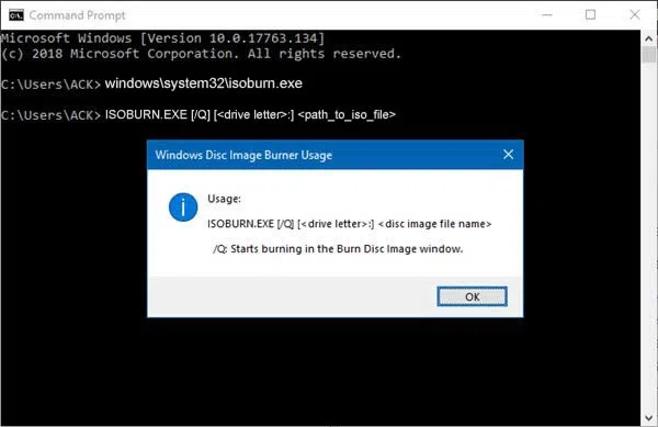 burn iso to usb with Command Prompt 