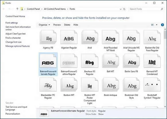 add font file to windows 10