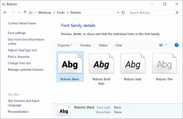 add font to Windows 10