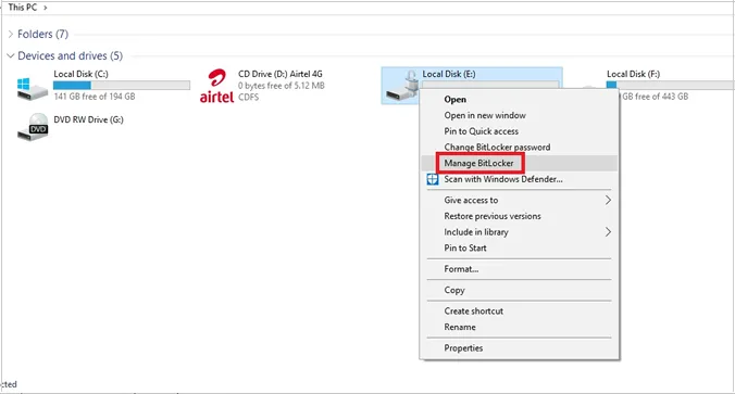 manager bitlocker