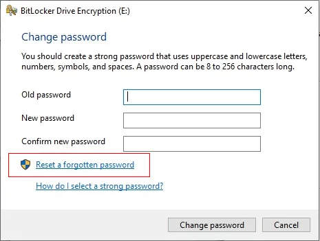 change bitlocker password