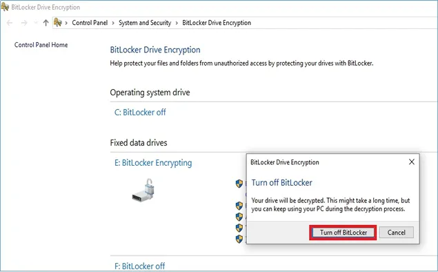 Turn Off BitLocker