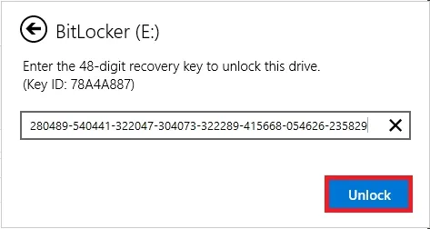 type your recovery key