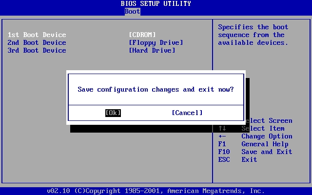 set boot order in the BIOS