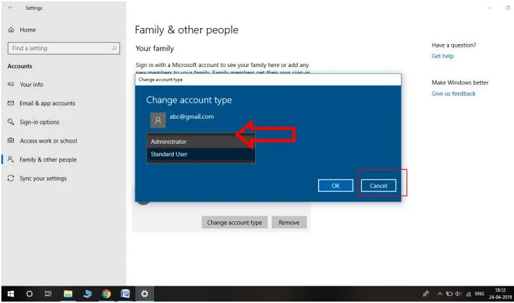 how to make account admin on windows 10