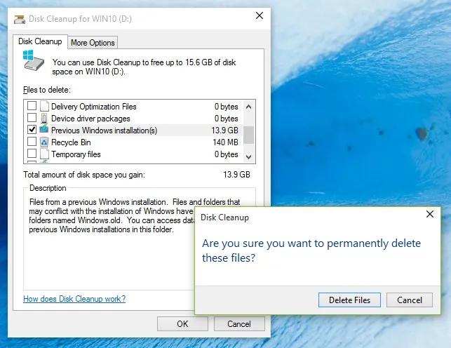 Previous Windows installation