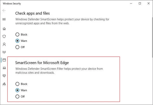 SmarScreen for Microsoft Edge