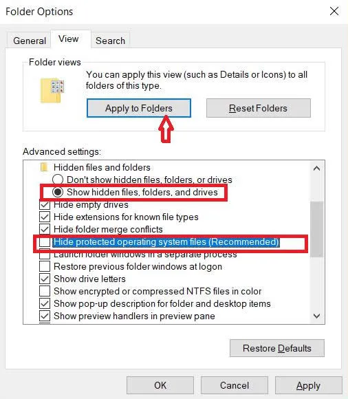 disable hidden files