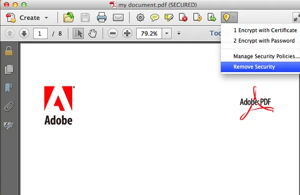 Unlock PDF File on Mac using Adobe Acrbat 