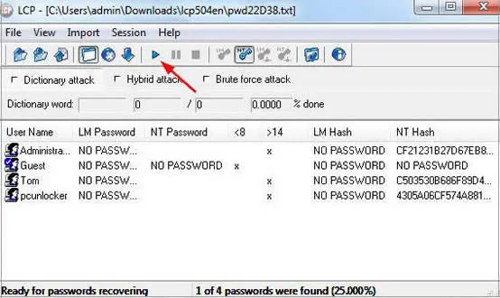 reset hp laptop password with LCP