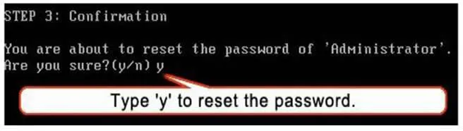 reset the password