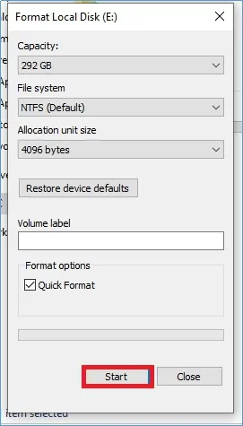 format local disk