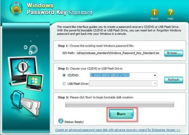 install the windows password key